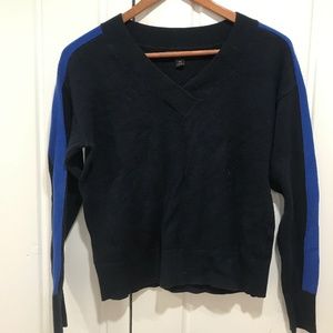 Banana Republic v neck sweater navy with blue stripe
